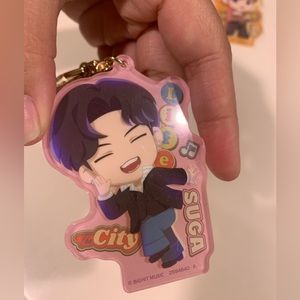 TINY TAN BTS KEY CHAIN SUGA